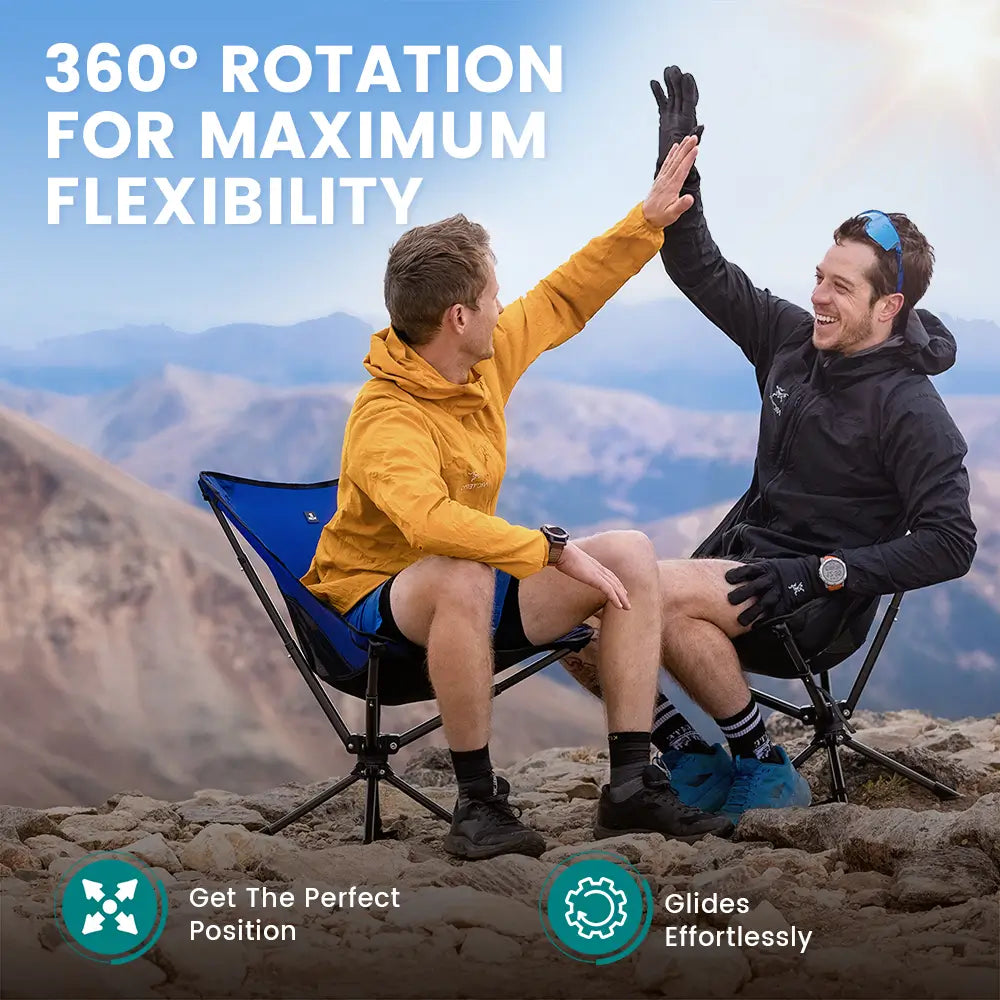 360° Swivel Camping Chair – Portable Lightweight & Comfortable - TCEK