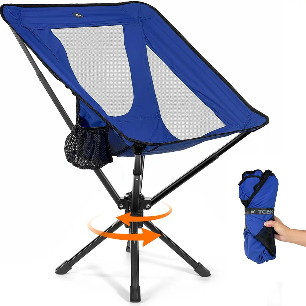 TCEK SwivelCore Portable Camping Chair – 180° Swivel & Adjustable